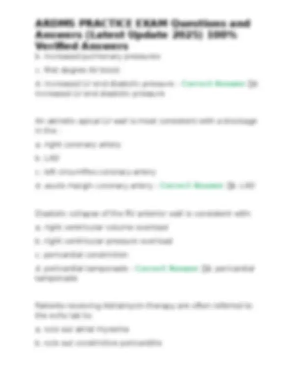 ARDMS Practice Exam Questions and Answers (Latest Update 2025) | Exams ...