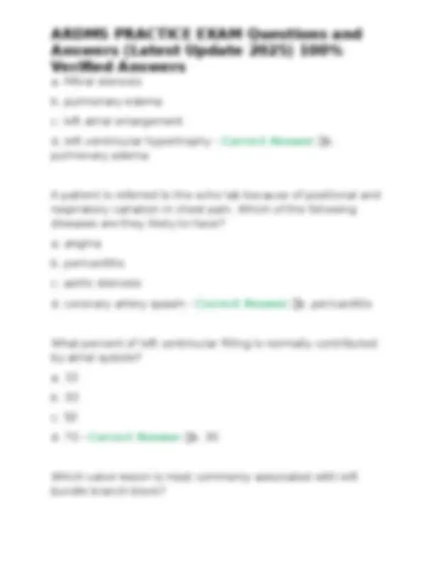 ARDMS Practice Exam Questions and Answers (Latest Update 2025) | Exams ...