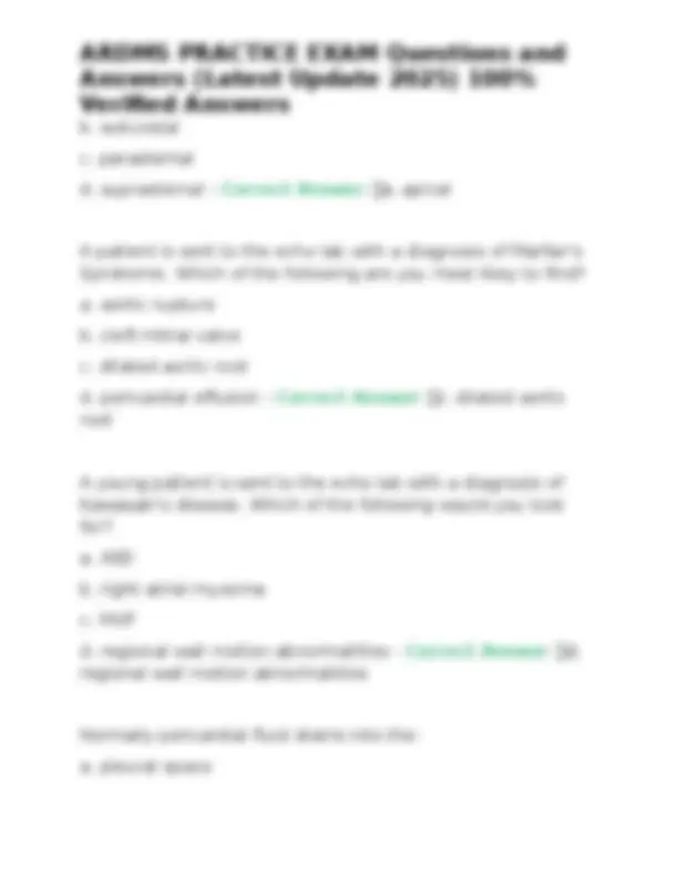 ARDMS Practice Exam Questions and Answers (Latest Update 2025) | Exams ...