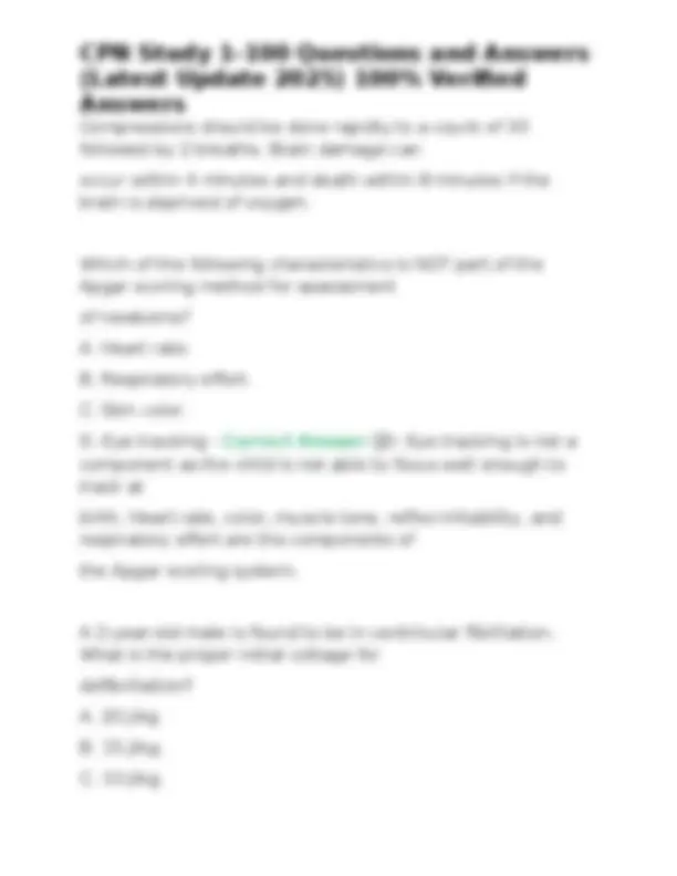 CPN Study 1-100 Questions and Answers: Medical Case Scenarios and ...