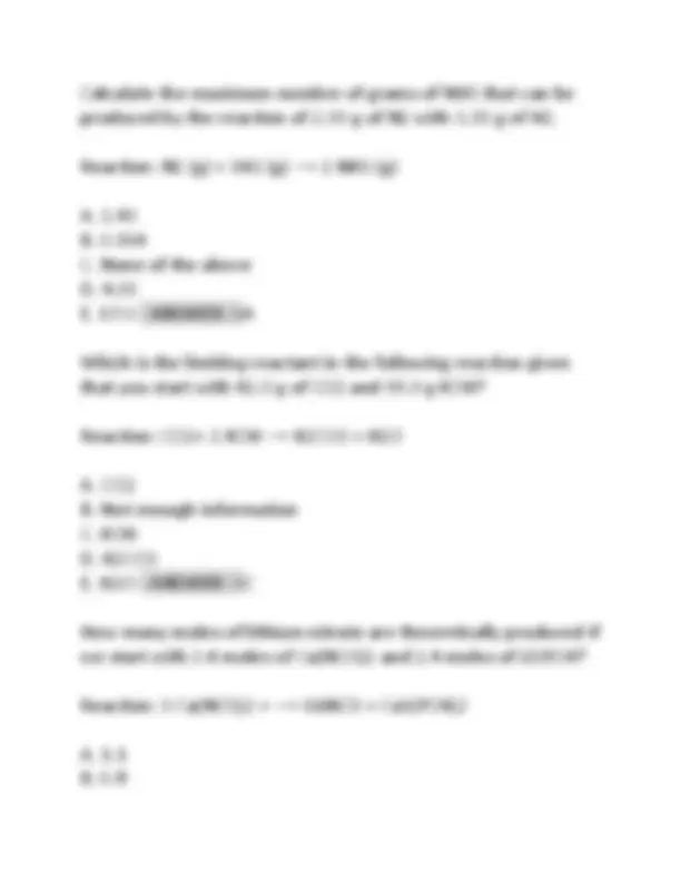 CHEMISTRY 101 FINAL IVY TECH WITH COMPLETE SOLUTIONS GUARANTEED PASS ...
