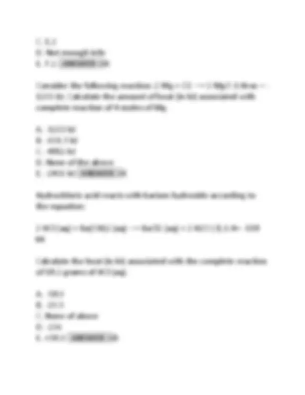 CHEMISTRY 101 FINAL IVY TECH WITH COMPLETE SOLUTIONS GUARANTEED PASS ...