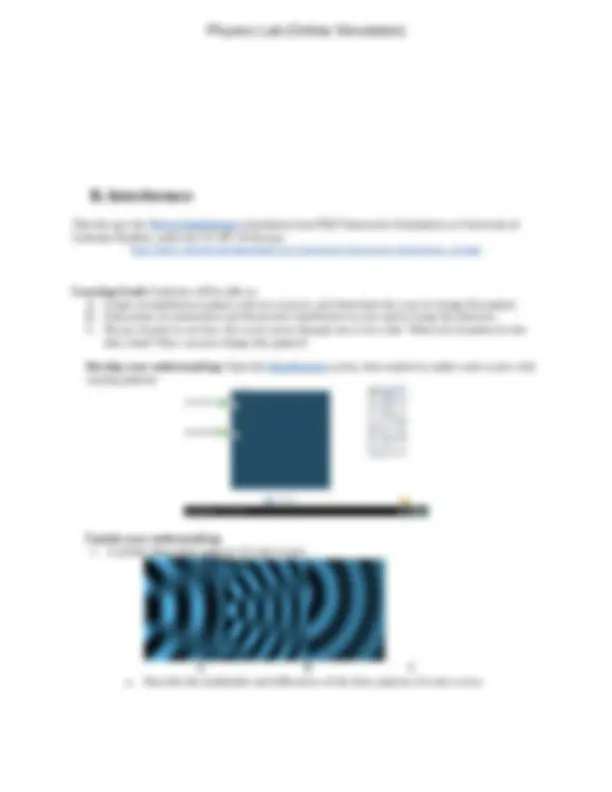 Physics Lab 8 (Online Simulation) waves interference and Diffraction ...