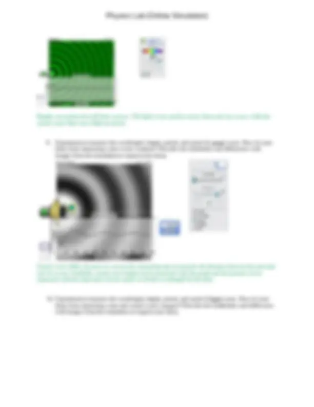 Physics Lab 8 (Online Simulation) waves interference and Diffraction ...