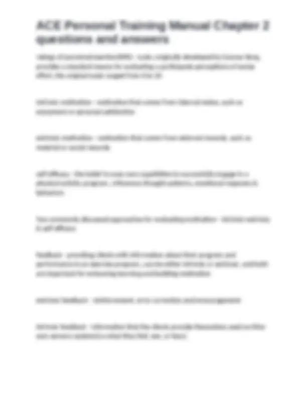ACE Personal Training Manual Chapter 2 questions and answers ...