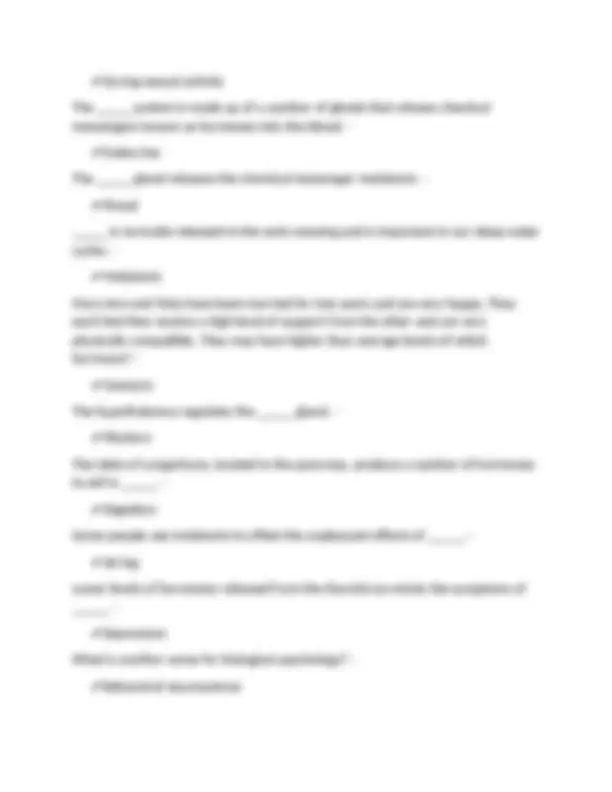 Psychology Exam 1: Multiple Choice Questions and Answers | Exams ...