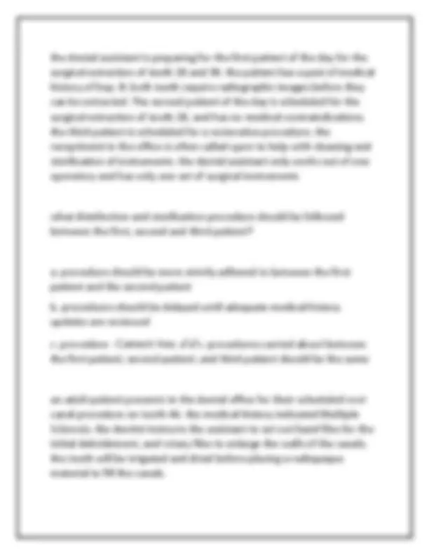 Dental Assistant Practice Exam: Multiple Choice Questions and Answers ...