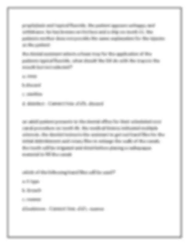Dental Assistant Practice Exam: Multiple Choice Questions and Answers ...