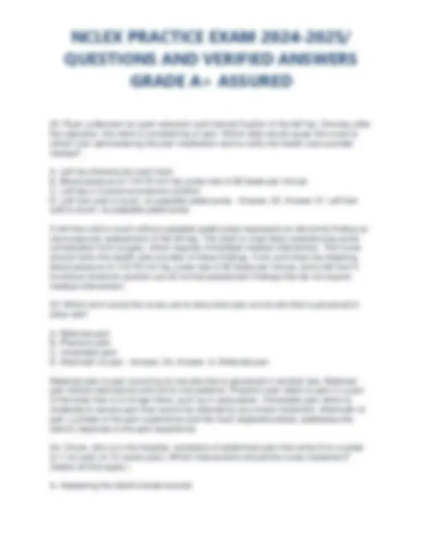 NCLEX Practice Exam 2024-2025: Questions and Verified Answers | Exams ...