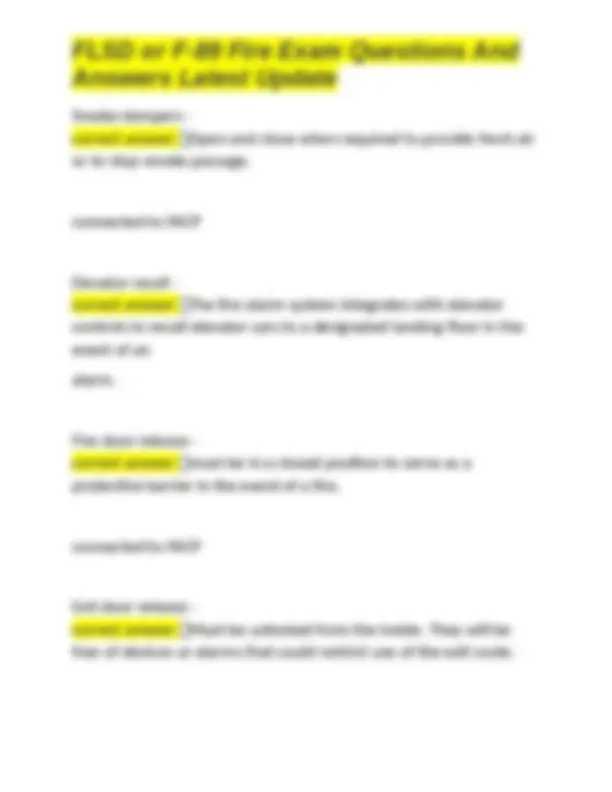 Fire Safety Exam Questions and Answers: FLSD or F-89 | Exams Safety and ...