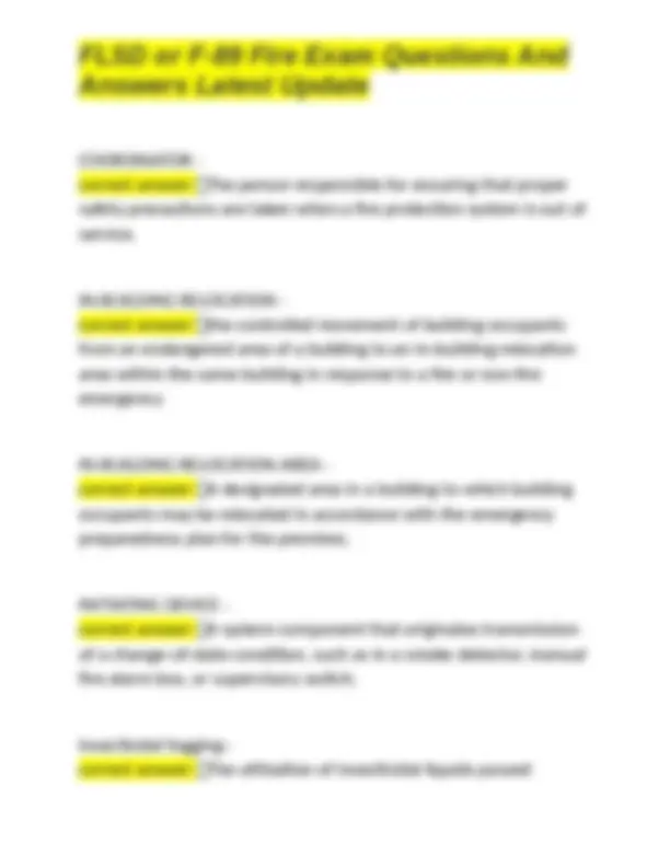 Fire Safety Exam Questions and Answers: FLSD or F-89 | Exams Safety and ...