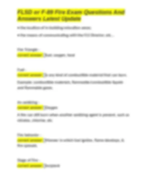 Fire Safety Exam Questions and Answers: FLSD or F-89 | Exams Safety and ...