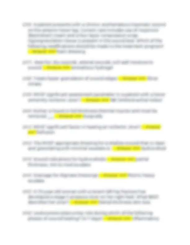 WCC Exam Study Guide: Wound Healing Questions and Answers | Exams ...