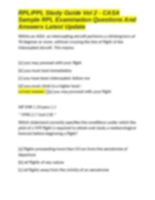 Ppl Study Guide RPL/PPL Study Guide Vol 2 - CASA Sample RPL Examination Questions And ...