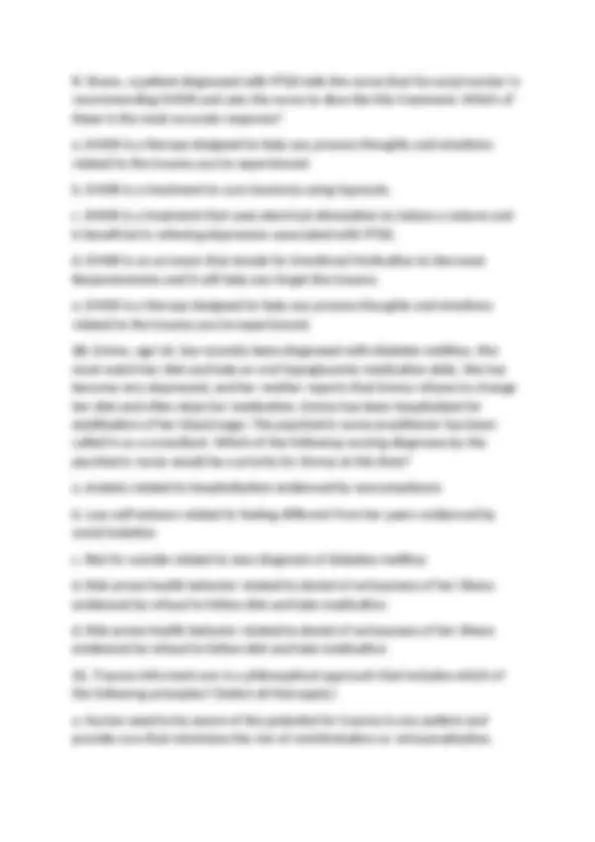 Mental Health Exam 4 Practice Questions with Answers | Exams Advanced ...