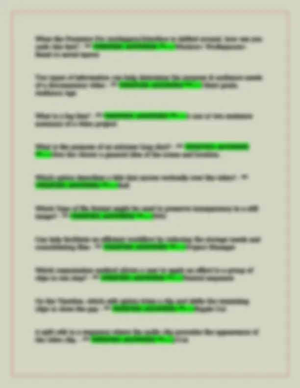 Adobe Premiere Pro CC ACA Study Guide Questions and Answers Exams