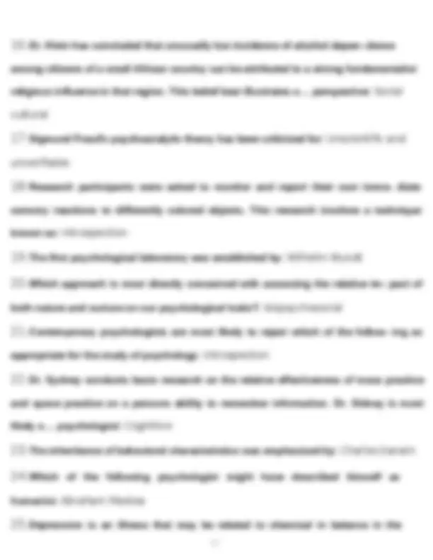 AP Psychology Unit 1 Test (practice test questions) | Exams Psychology ...