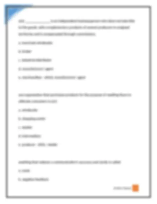 MKT 300 Exam 3 Practice Questions and Answers | Exams Marketing | Docsity