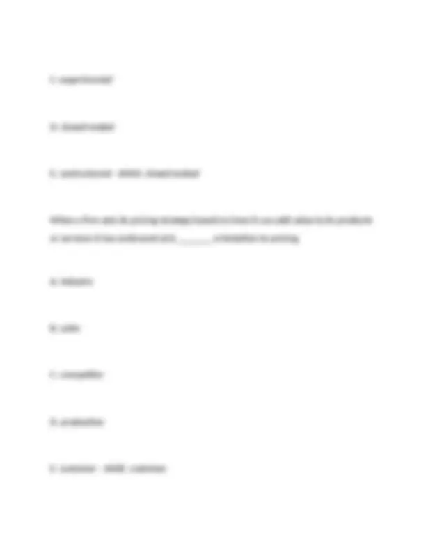 MKT 300 Exam 3 Practice Questions and Answers: Marketing Principles and ...