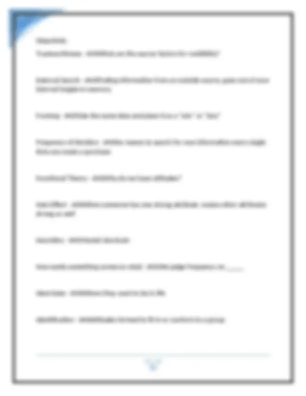 MKT 3411 Exam 3: Consumer Behavior Concepts and Theories | Exams ...