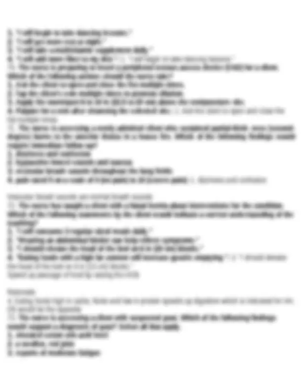 Preview Test NCLEX EXAM PREVIEW 100% CORRECT ANSWERS FOR REVISION USE[2024-2025 ...