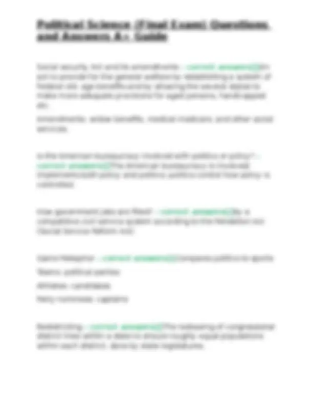Political Science Final Exam Questions and Answers: A Comprehensive ...