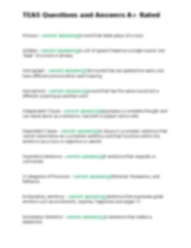 TEAS Exam Preparation: Grammar and Language Arts Practice Questions and ...