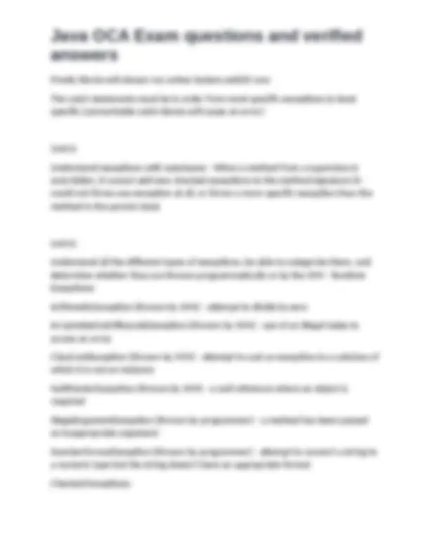 Java OCA Exam Preparation: Comprehensive Guide with Questions and ...