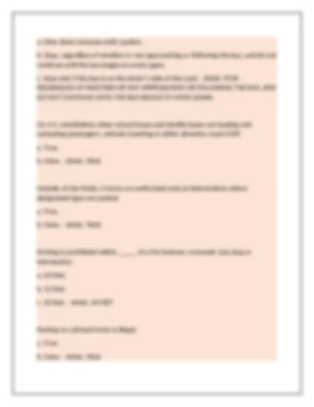 USFK Driver Exam - General Requirements: Questions and Answers | Exams Logistics | Docsity