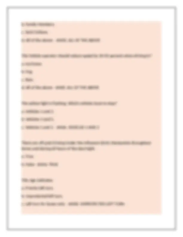 USFK Driver Exam - General Requirements: Questions and Answers | Exams Logistics | Docsity