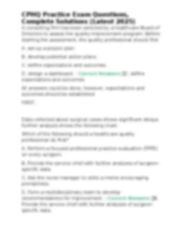 CPHQ Practice Exam Questions and Answers (Latest 2025) | Exams Nursing ...
