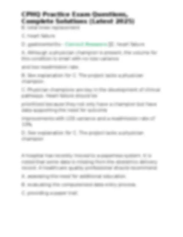 CPHQ Practice Exam Questions and Answers (Latest 2025) | Exams Nursing ...