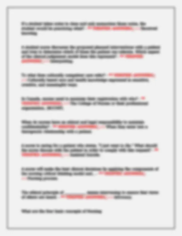 Nursing 101 Final Exam Study Questions with Answers | Exams Nursing ...
