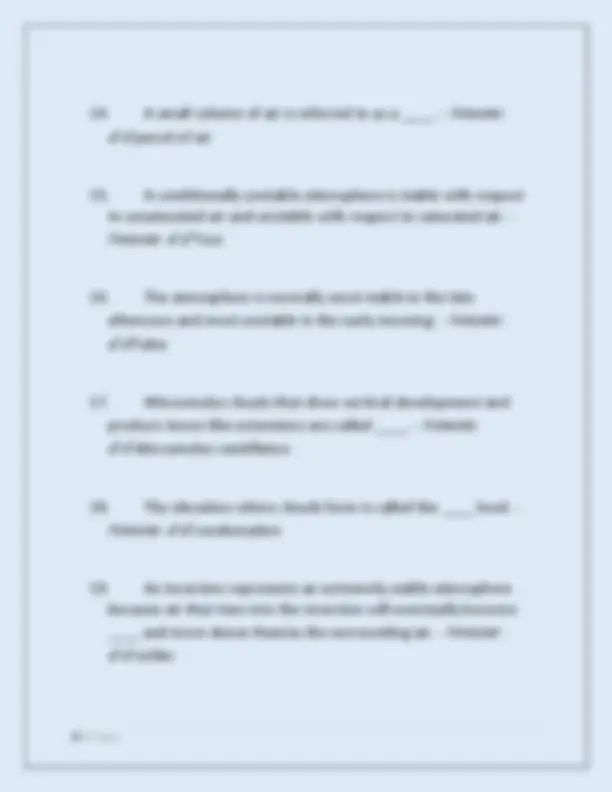 WX 201 Chapter 6 Sandbox Examination: Atmospheric Stability and Cloud ...