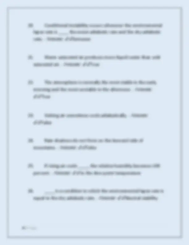 WX 201 Chapter 6 Sandbox Examination: Atmospheric Stability and Cloud ...