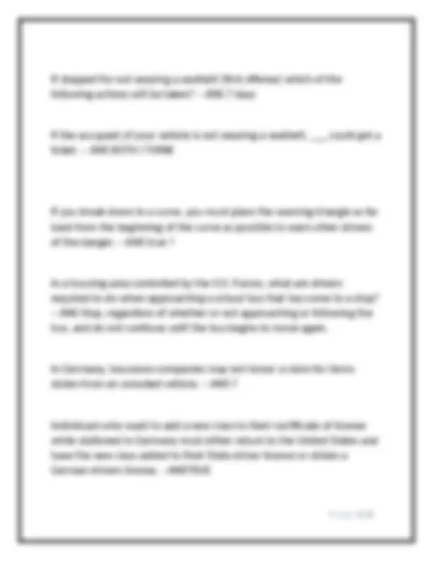 EU Drivers Test 2024-2025. Questions and Correct Answers. Graded A ...