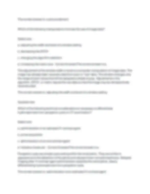 CT MOCK EXAM 1: Questions and Answers | Exams Nursing | Docsity