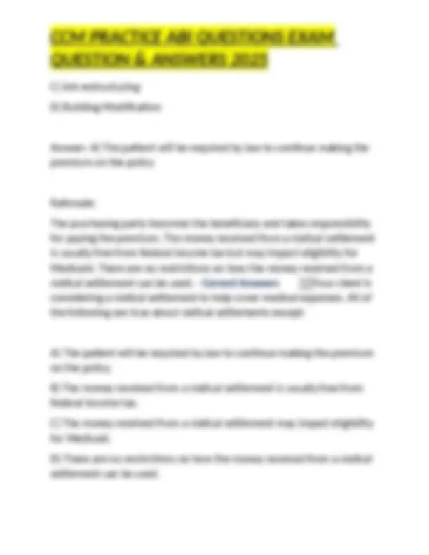CCM Practice ABI Questions Exam: Question & Answers 2025 | Exams ...