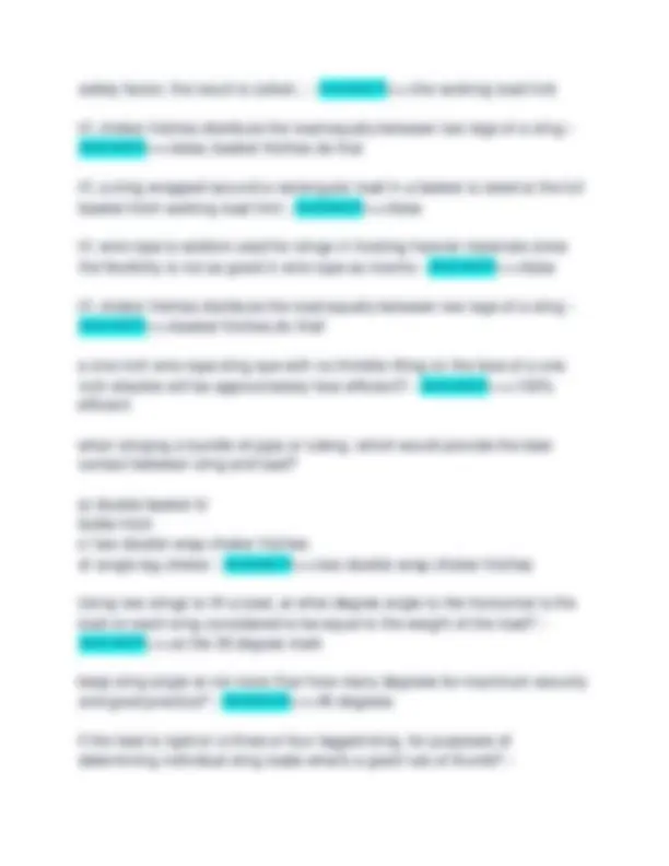 Rigging Final Exam Questions And Answers Exams Nursing Docsity