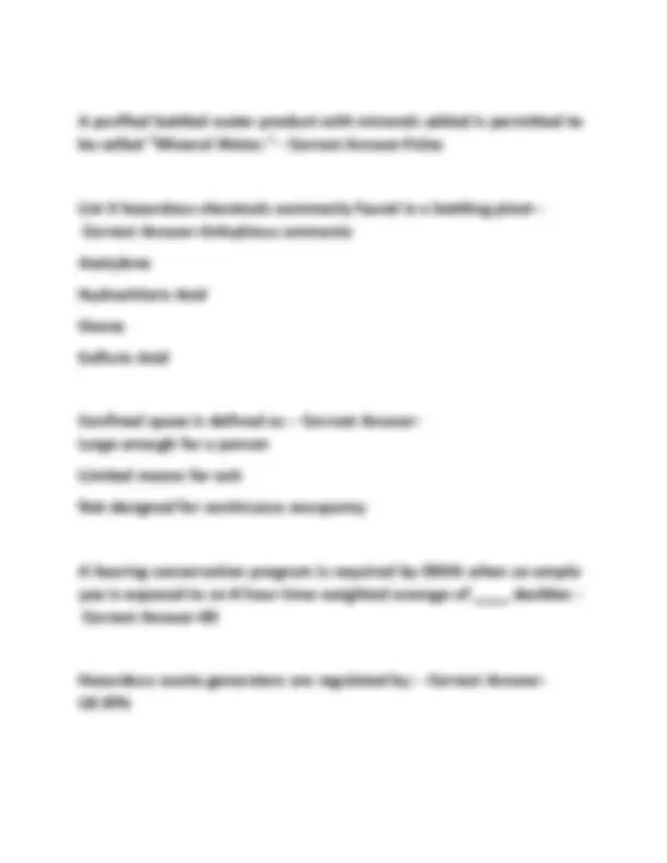 IBWA CPO Exam Questions and Answers: Bottled Water Industry | Exams ...