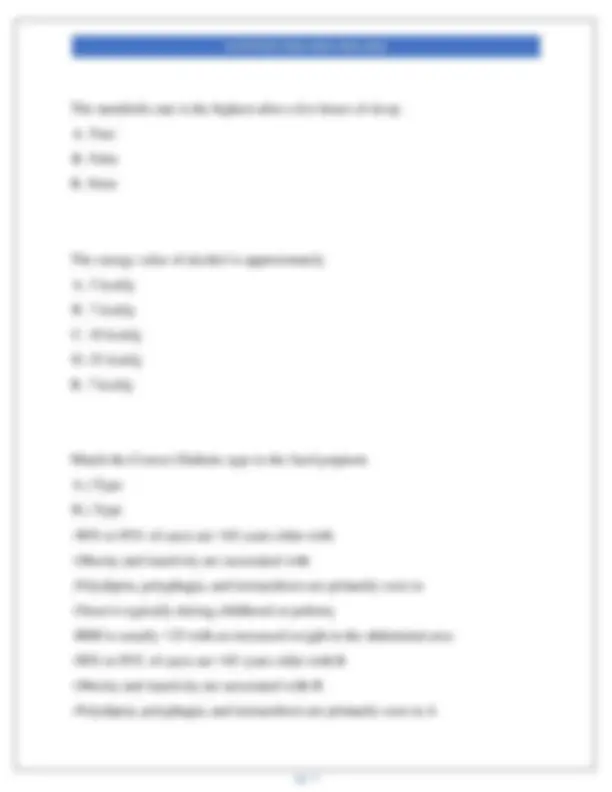 Nutrition Final Exam 2025-2026: Questions and Answers | Exams Nursing ...