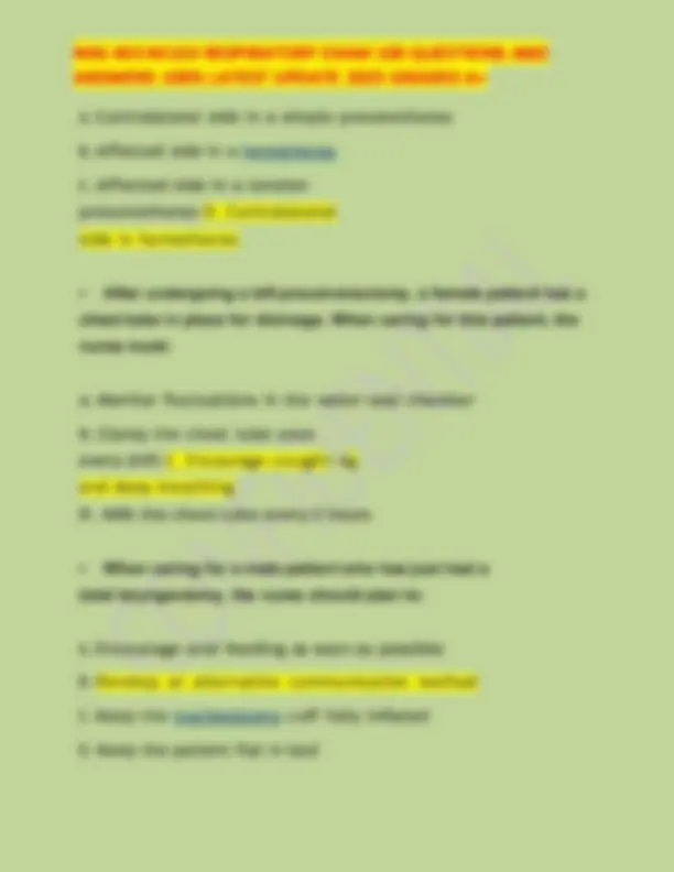 NSG 403 NCLEX RESPIRATORY FINAL EXAM 100 QUESTIONS AND ANSWERS 100% ...