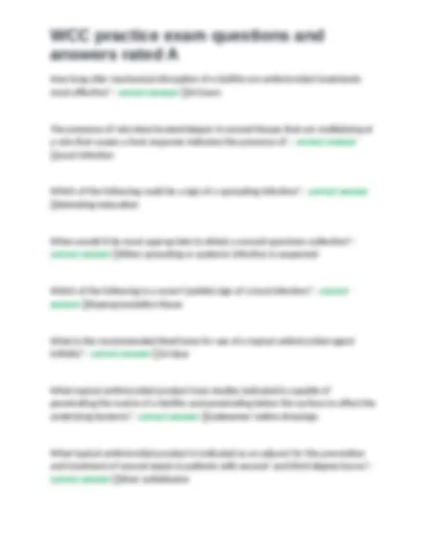 Wound Care Certification (WCC) Practice Exam Questions and Answers ...