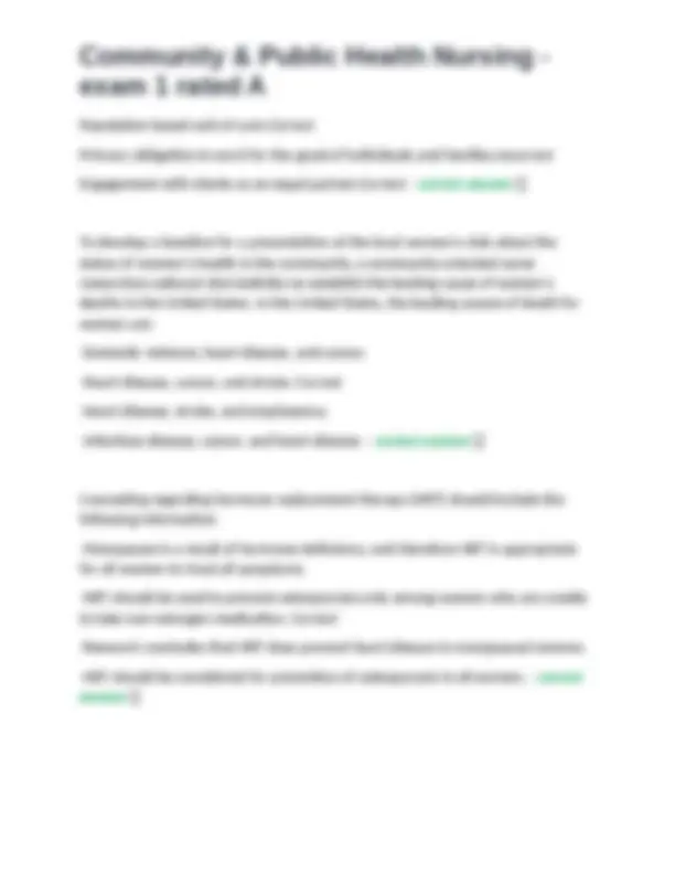 Community & Public Health Nursing Exam 1: Multiple Choice Questions and ...
