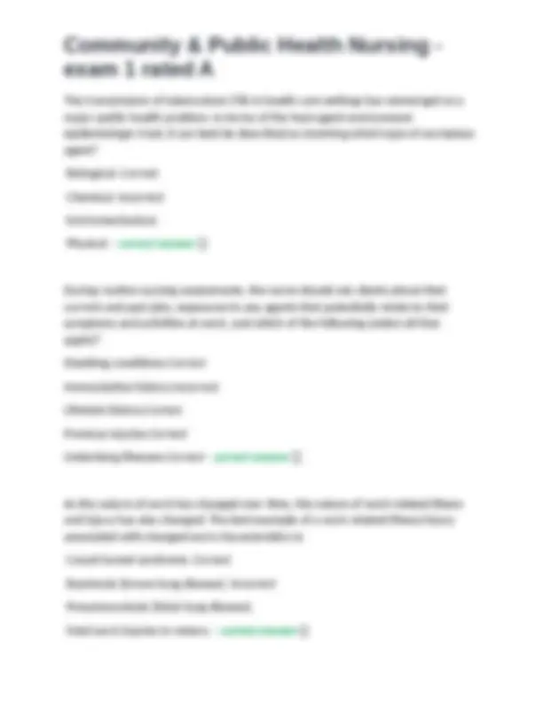Community & Public Health Nursing Exam 1: Multiple Choice Questions and ...