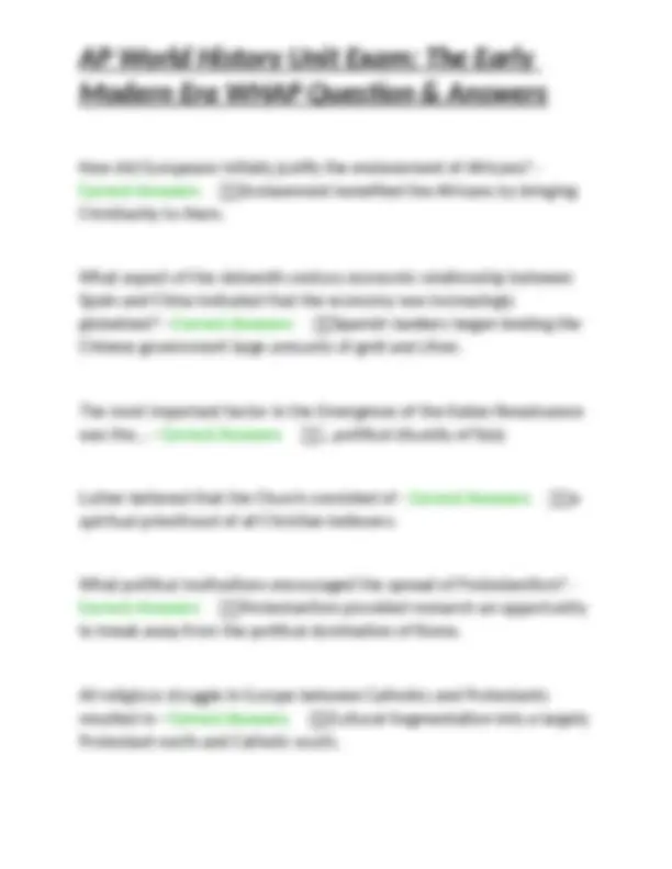 AP World History Unit Exam: The Early Modern Era WHAP Questions ...