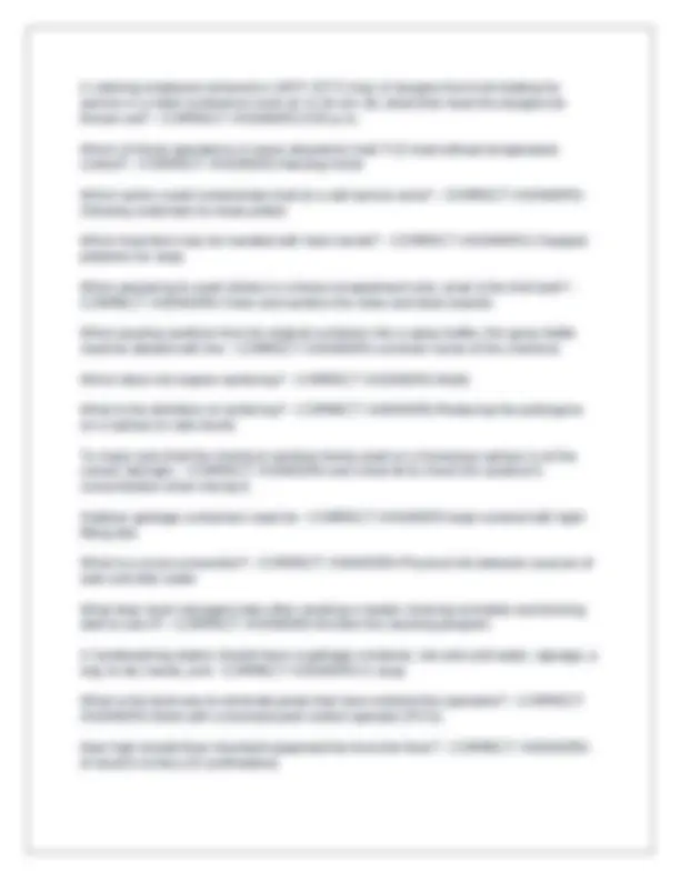 Food Safety Exam Practice Questions with Correct Answers | Exams ...