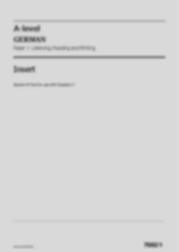 AQA A LEVEL (7662/1) GERMAN PAPER 1: QUESTION PAPER+ MARK SCHEME JUNE ...