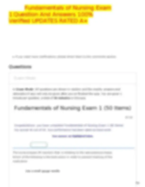 Fundamentals of Nursing Exam: 50 Questions and Answers | Exams Nursing ...