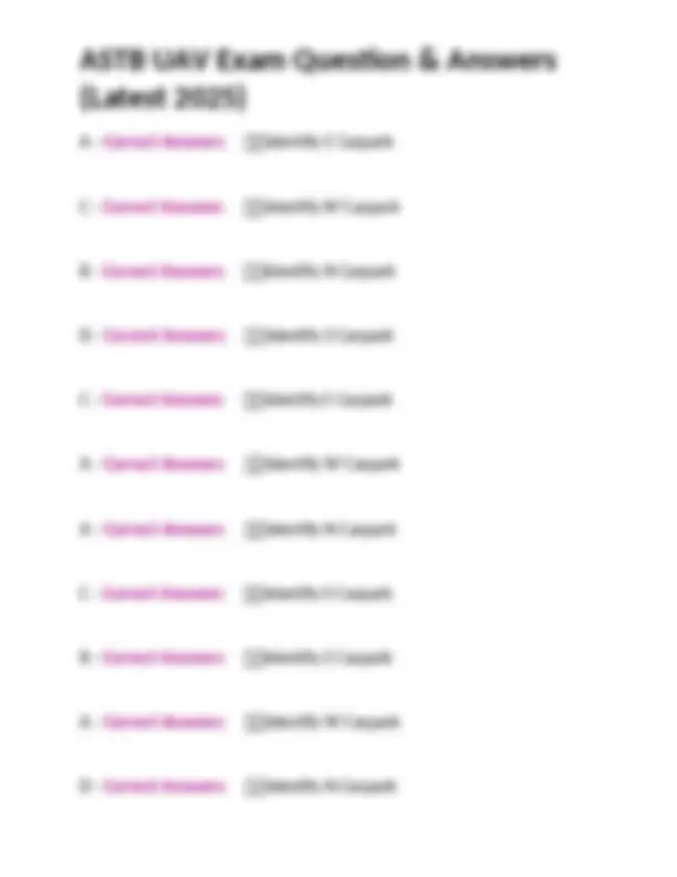 ASTB UAV Exam Question & Answers (Latest 2025) | Exams Nursing | Docsity